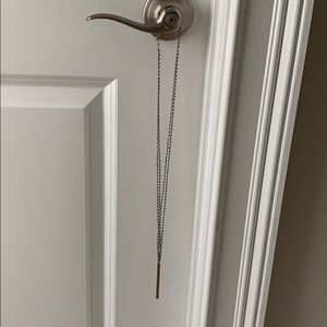 blueish-gray crotchet necklace